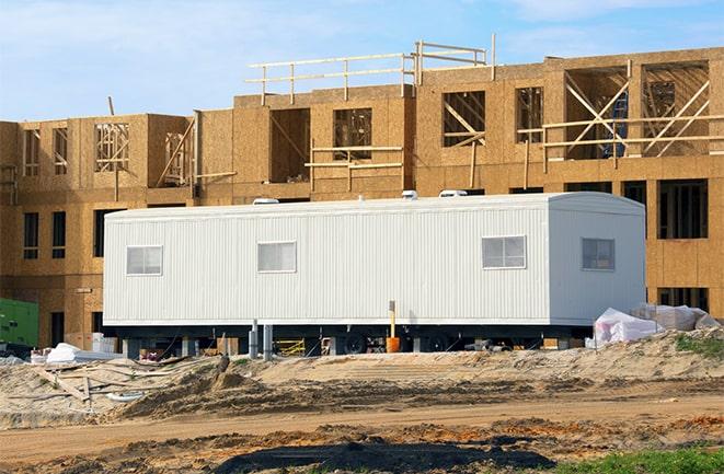 rental office trailers at a construction site in Desert Hot Springs