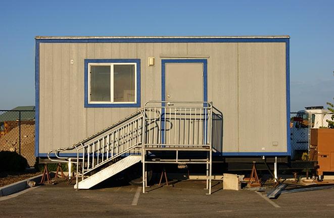 mobile office trailers parked at a work site